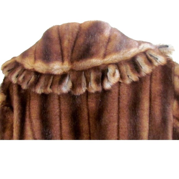 Women's Faux Fur Designer C H Couture Helene Brown Faux Mink Fur Coat 12.R - Picture 14 of 16